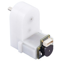 120:1 Mini Plastic Gearmotor HP, Offset 3mm D-Shaft Output, with 12 CPR Encoder, Back Connector