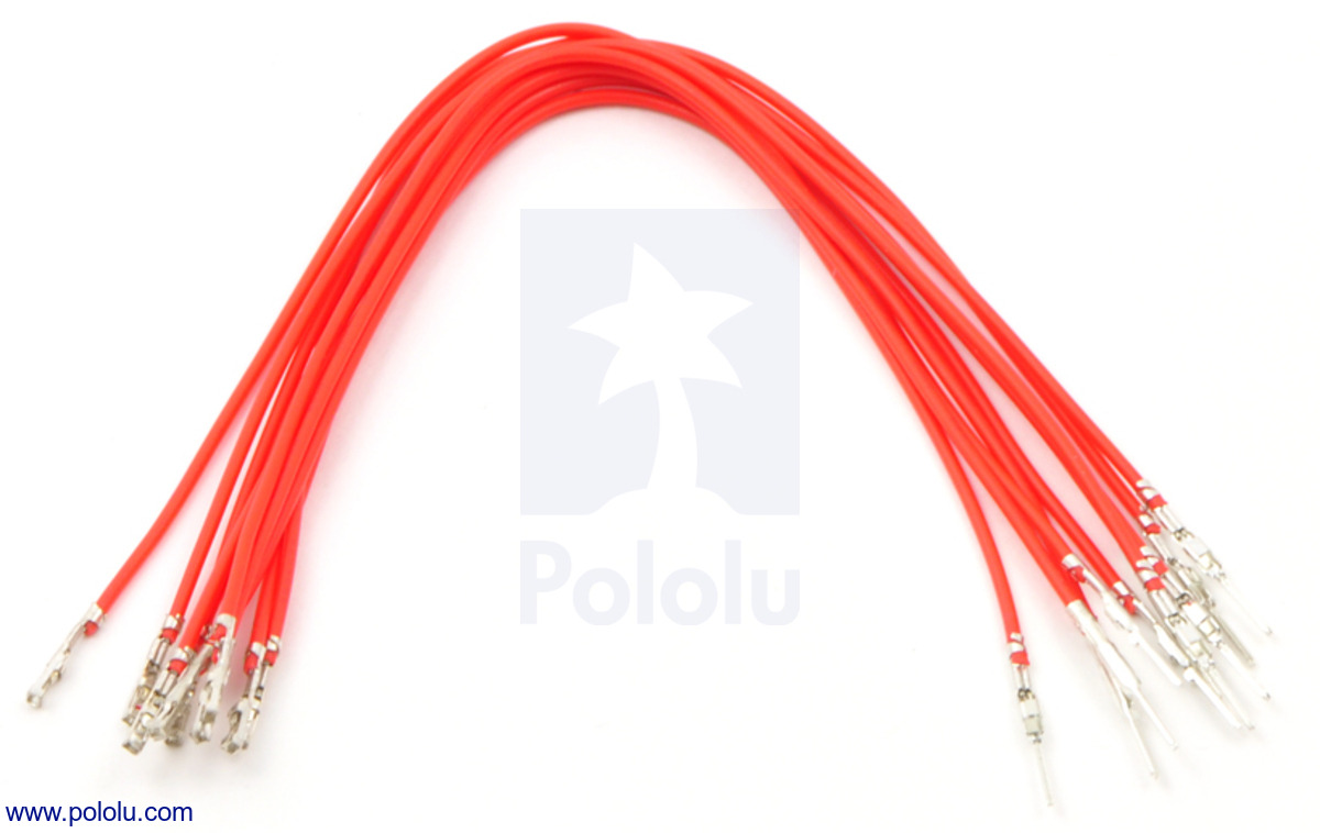 Wires with Pre-Crimped Terminals 10-Pack M-F 6 Red