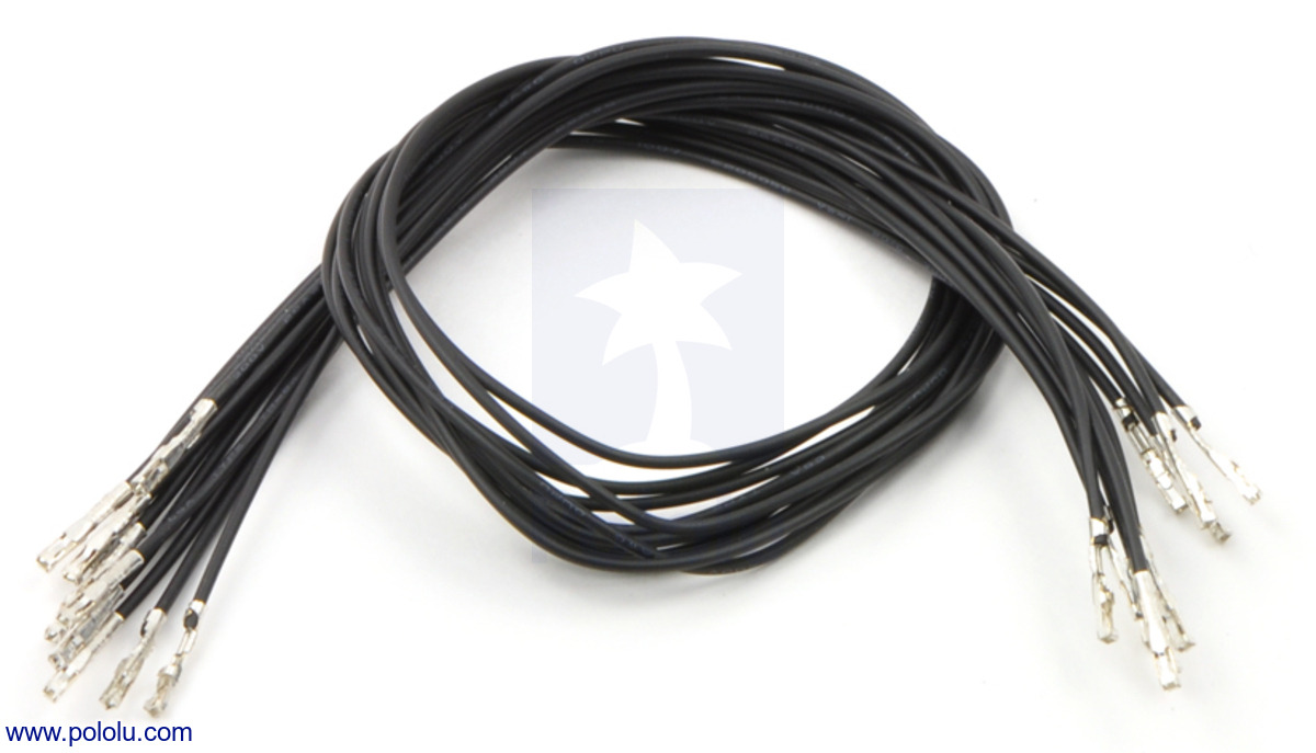 Wires with Pre-Crimped Terminals 10-Pack F-F 12 Black