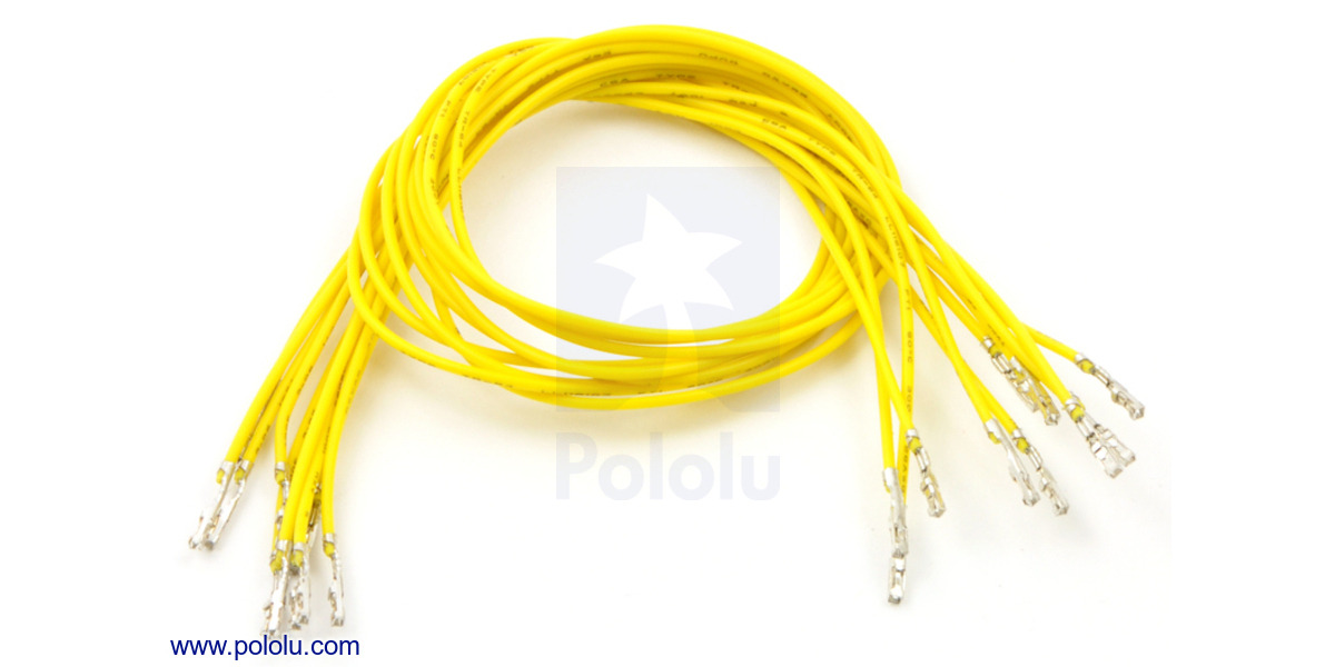 Pololu - Wires with Pre-Crimped Terminals 10-Pack F-F 12 Yellow