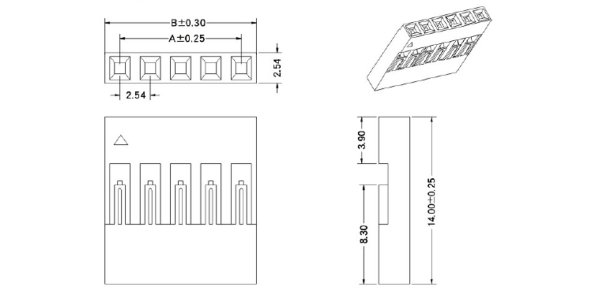 Pololu - Dimensions (in mm) for single-row 0.1