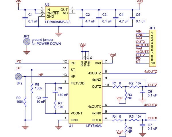 Pololu - LPY510AL Dual-Axis (Pitch and Yaw or XZ) Gyro with ±100°/s and ...