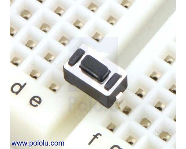 Pololu - Mini Pushbutton Switch: PCB-Mount, 2-Pin, SPST, 50mA (5-Pack)