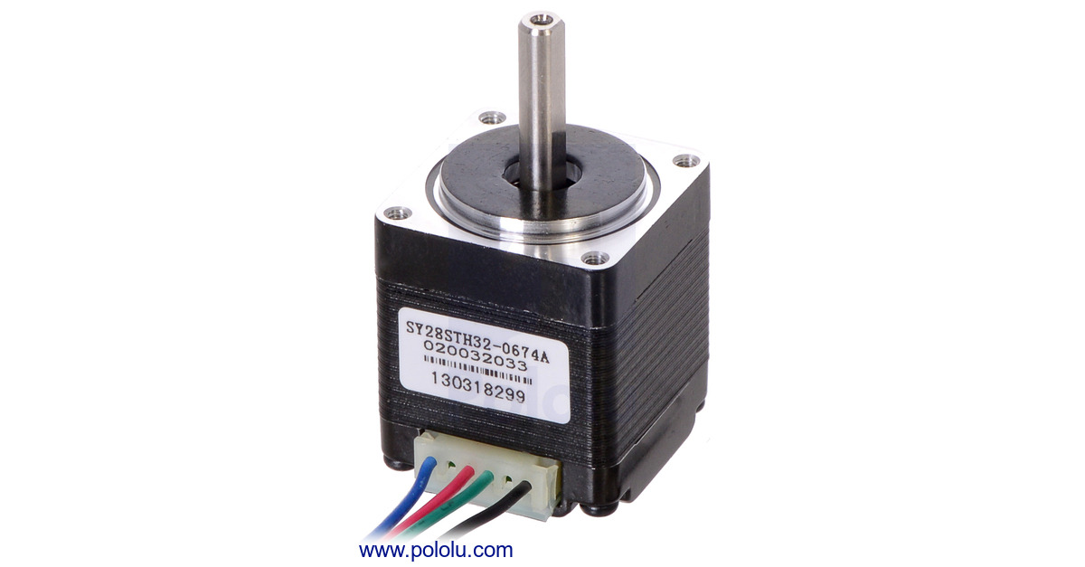 Pololu - Stepper Motor: Bipolar, 200 Steps/Rev, 2832mm, 3.8V, 0.67 A/Phase