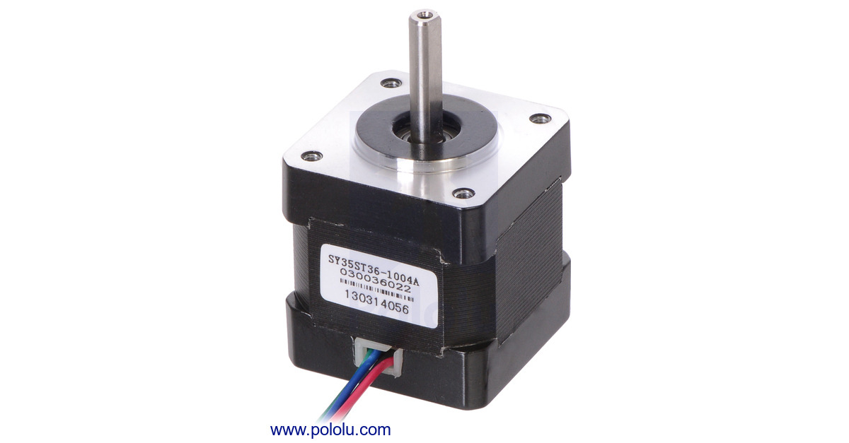 Pololu - Stepper Motor: Bipolar, 200 Steps/Rev, 35×36mm, 2.7V, 1 A
