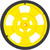 Solarbotics SW-Y黄色伺服轮与编码器条纹，硅胶轮胎gydF4y2Ba