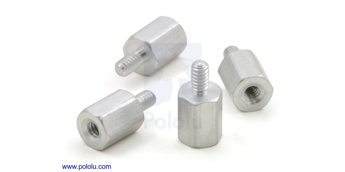 Pololu - Aluminum Standoff: 1/4 Length, 2-56 Thread, M-F (4-Pack)