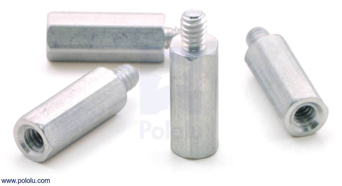 Pololu - Aluminum Standoff: 1/2 Length, 4-40 Thread, M-F (4-Pack)