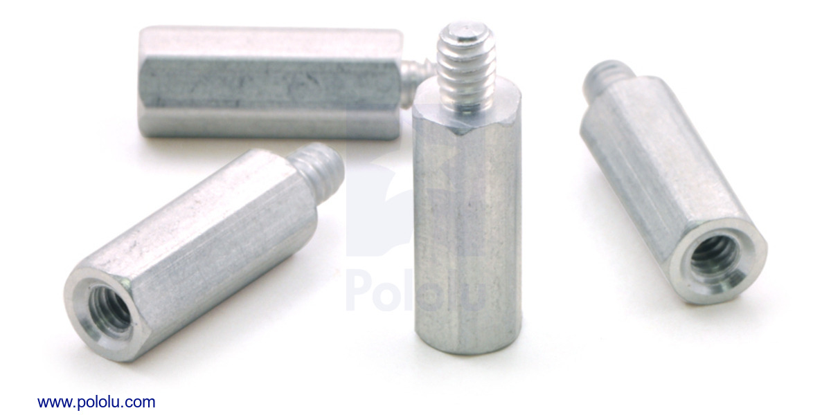 Pololu - Aluminum Standoff: 1/2 Length, 4-40 Thread, M-F (4-Pack)
