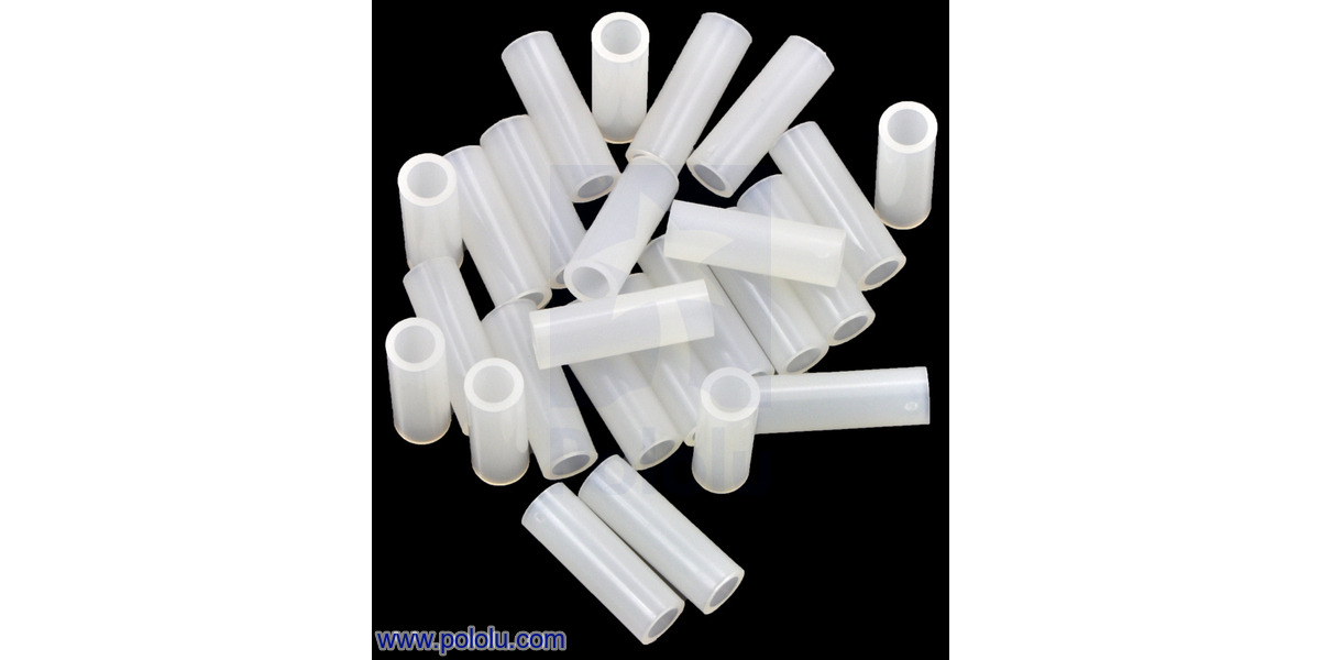 Pololu Nylon Spacer 15mm Length, 5mm OD, 3.3mm ID (25Pack)