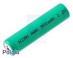 Rechargeable NiMH AAA Battery: 1.2 V, 900 mAh, 1 cell