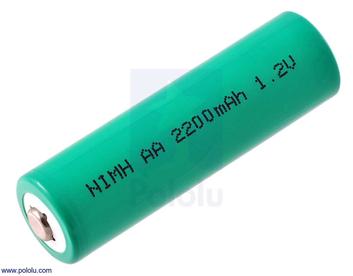 Pololu - Rechargeable NiMH AA Battery: 1.2 V, 2200 mAh, 1 cell