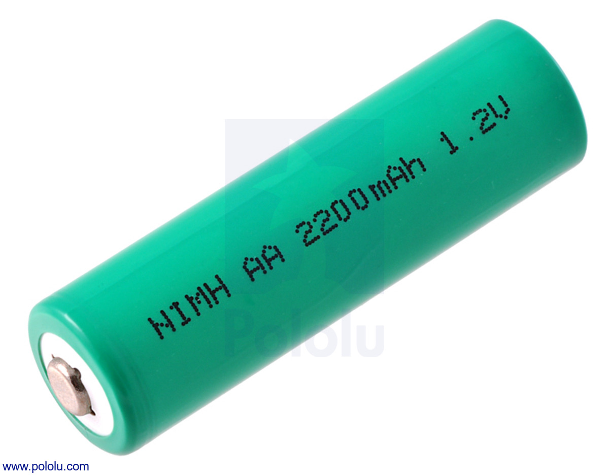 Repressalier sundhed Gå ud Pololu - Rechargeable NiMH AA Battery: 1.2 V, 2200 mAh, 1 cell