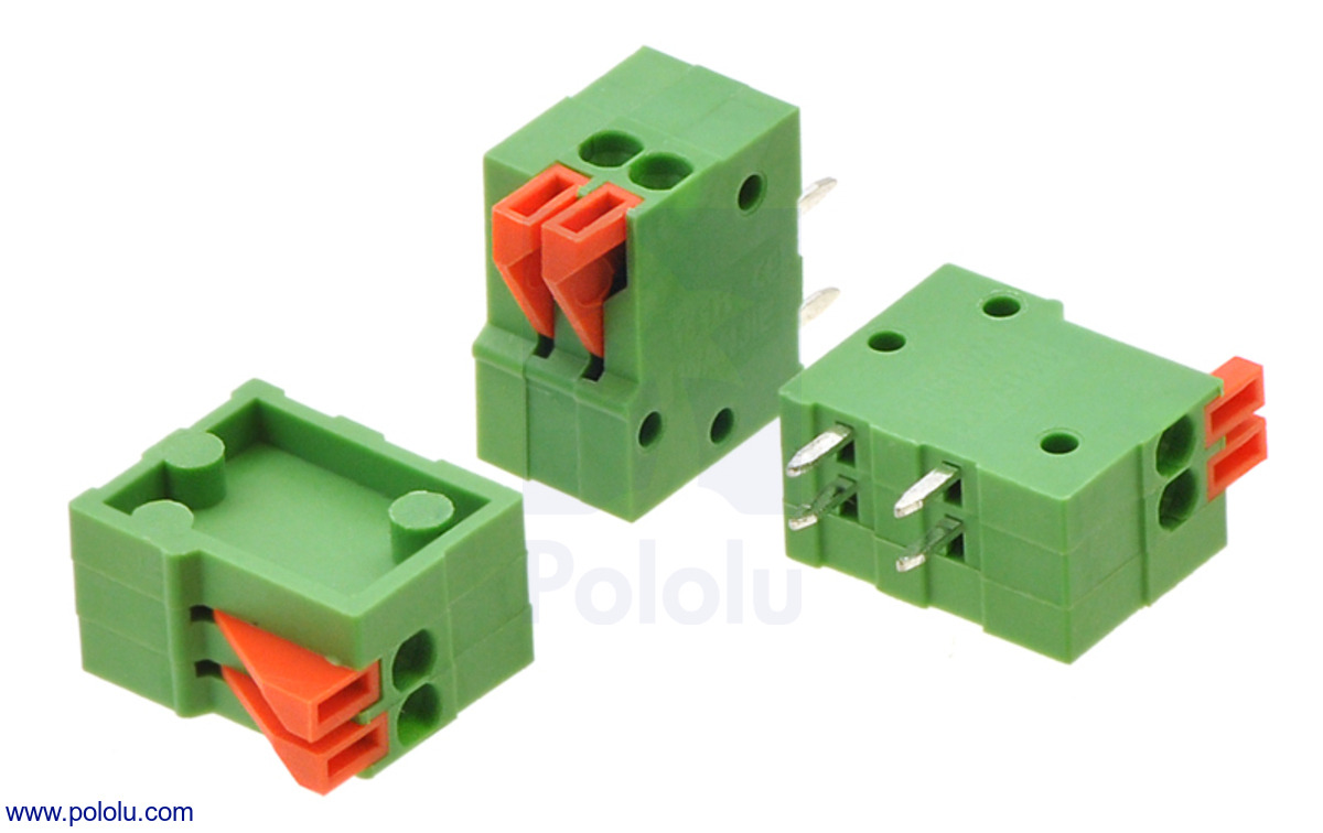 Pololu - Screw Terminal Block: 3-Pin, 5 mm Pitch, Side Entry (4-Pack)