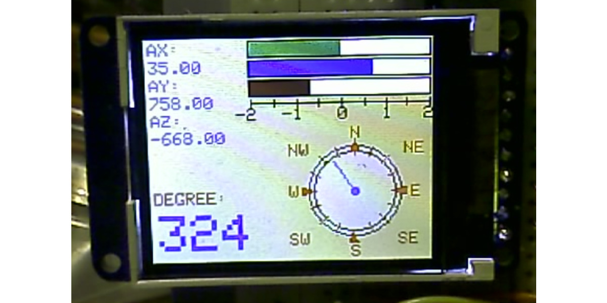 Pololu Display For Compass And Accelerometer Readings