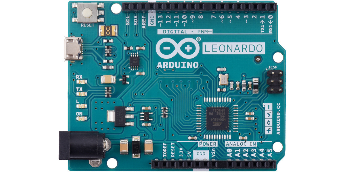 Pololu - Arduino Leonardo, top view.