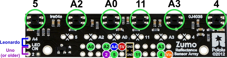 Pololu - 2.c. Adding a Zumo reflectance sensor array (optional)
