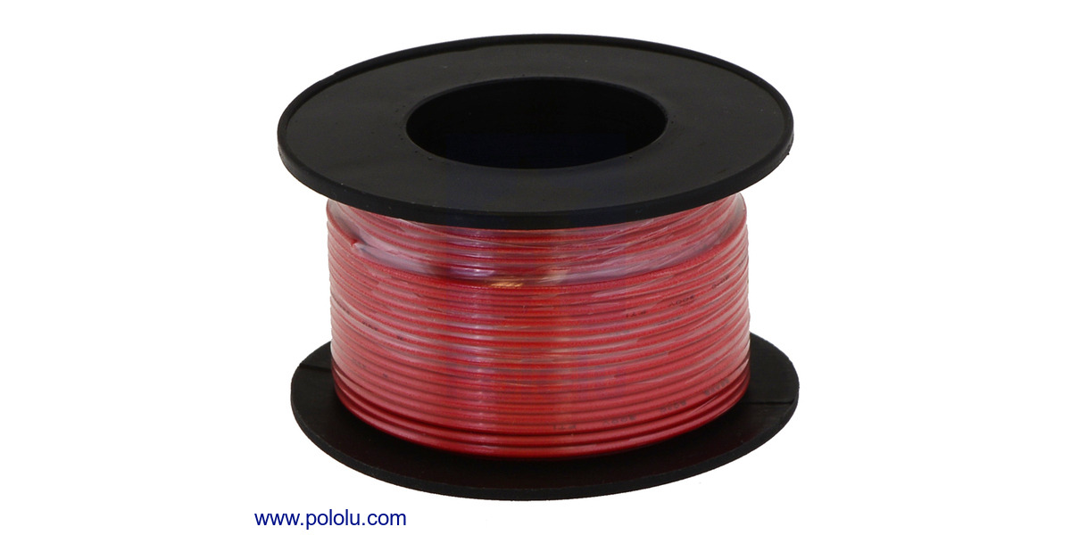 Pololu - Stranded Wire: Red, 22 AWG, 50 Feet