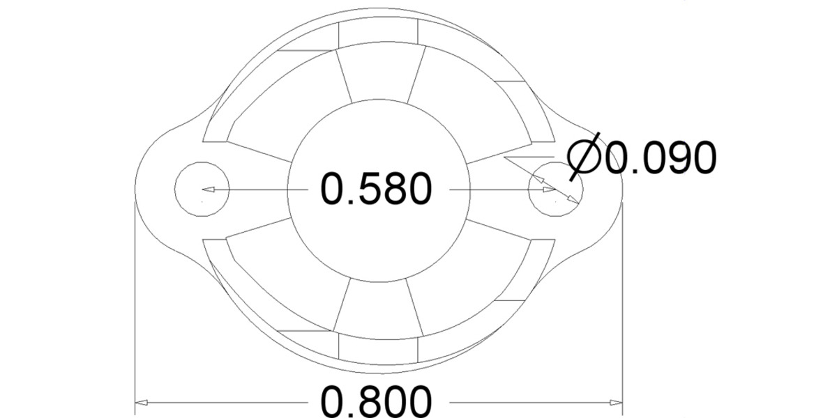 Pololu 1/2 inch plastic ball caster dimensions (unit inch)
