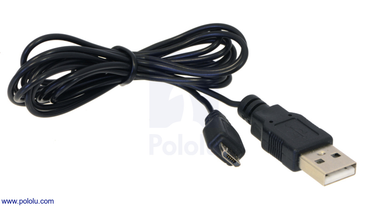 Pololu Thin 2mm Usb Cable A To Micro B 5 Ft Low Full Speed Only