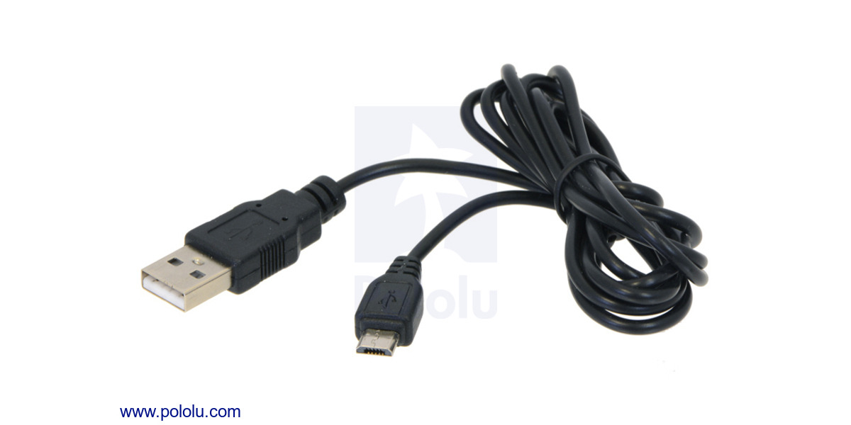 Pololu - Thin (2mm) USB Cable A to Micro-B, 6 ft, Low/Full-Speed Only