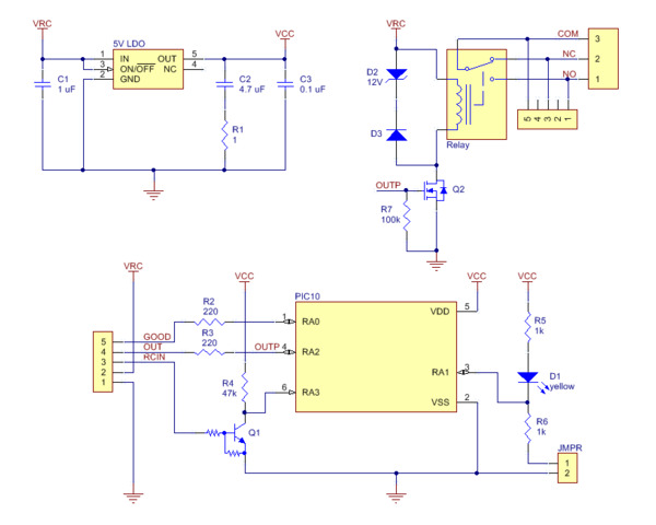 Pololu - 5.3. Schematic Diagram for the RC Switch with Relay