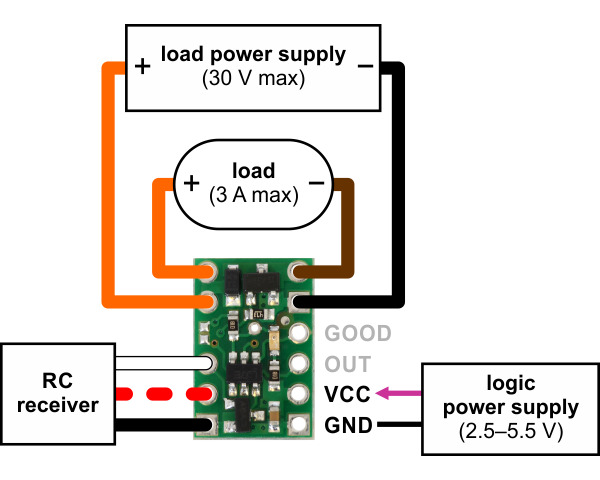 Pololu RC Switch with Small Low-Side MOSFET