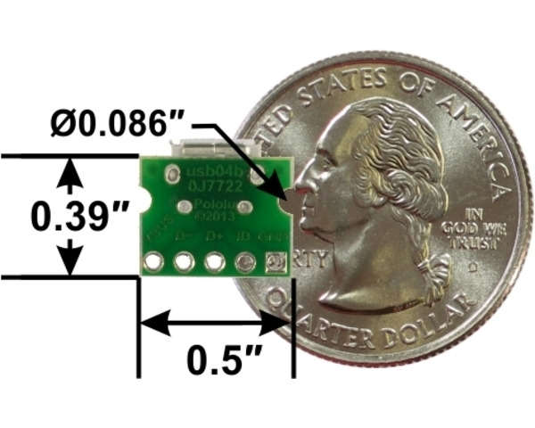 Pololu - USB Micro-B Connector Breakout Board (usb04b)