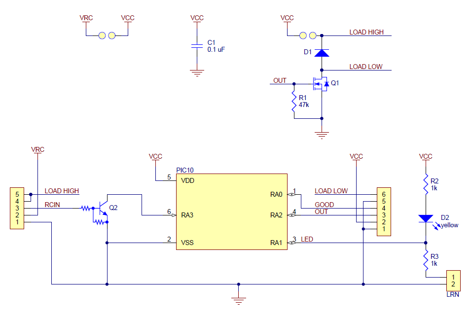 Pololu - 3.3. Schematic Diagram for the RC Switch with Small Low-Side ...