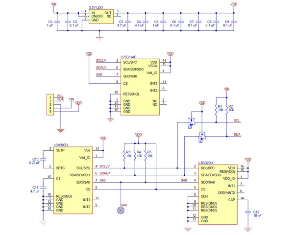 Pololu - AltIMU-10 v3 Gyro, Accelerometer, Compass, and Altimeter ...