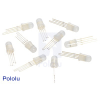 Addressable Through-Hole 5mm RGB LED with Diffused Lens, WS2811 Driver (10-Pack)