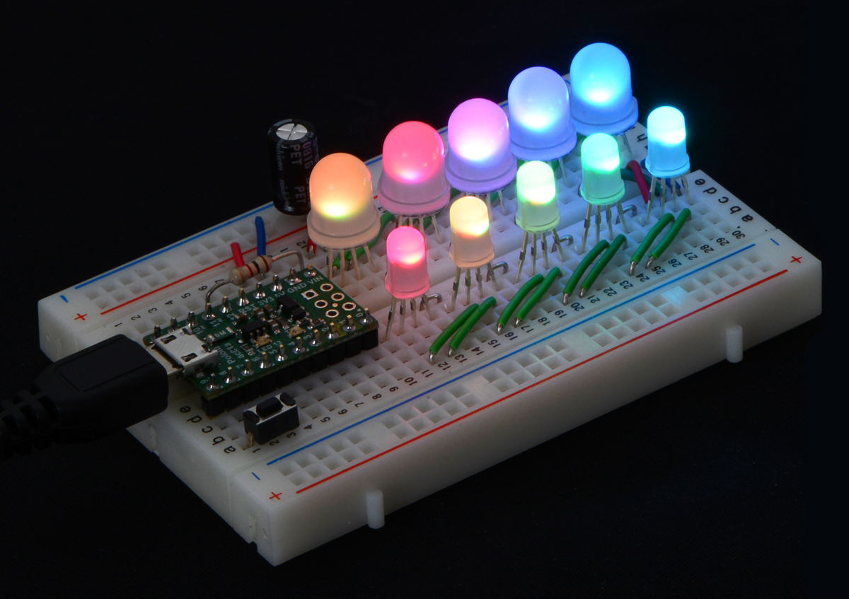 Pololu - Addressable Through-Hole 5mm RGB LED Diffused Lens, Driver