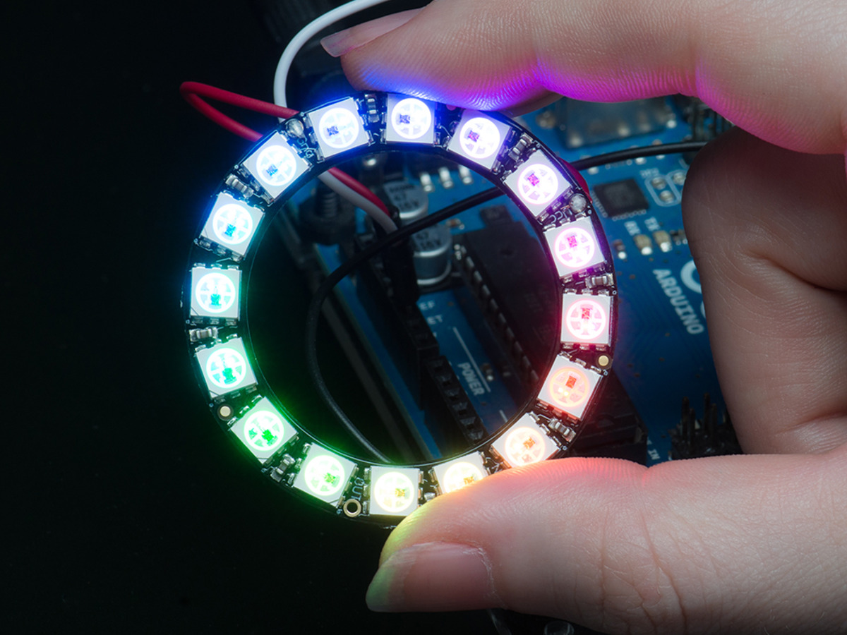 ADAFRUIT 16 WS2812 LED NEOPIXEL RING POLOLU - LED | RGB; 5VDC; No.of  diodes: 16; Controller: WS2812B; ring; 0.8A; POLOLU-2537 | TME - Electronic  components