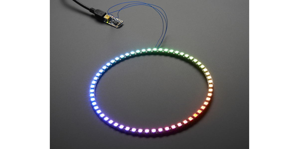 Pololu - Four Adafruit 15-LED NeoPixel 1/4-ring segments assembled into ...