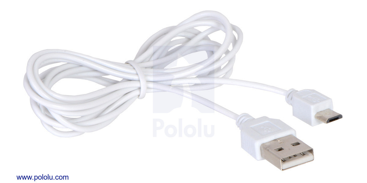 Pololu - Thin (2mm) USB Cable A to Micro-B, 6 ft, Low/Full-Speed Only