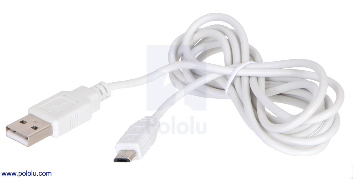 Pololu - Thin (2mm) USB Cable A to Micro-B, 6 ft, Low/Full-Speed Only