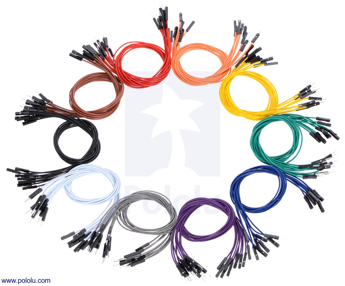 Ribbon Cable with Pre-Crimped Terminals 10-Color M-M 6 (15 cm)