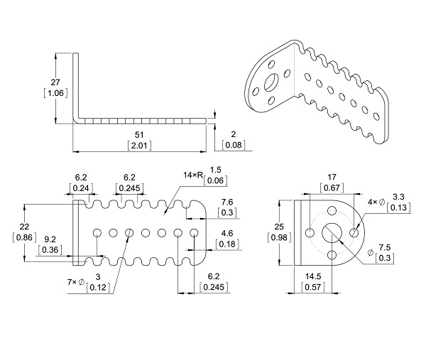 Pololu 25d Mm Metal Gearmotor Bracket Pair