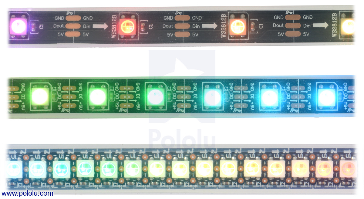 Alle cyklus Med det samme Pololu - Addressable RGB 150-LED Strip, 5V, 5m (WS2812B)