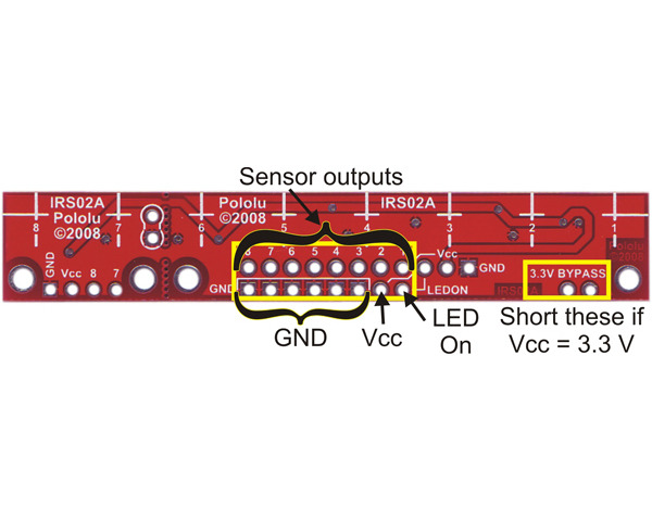Pololu - QTR-8A and QTR-8RC Reflectance Sensor Array User’s Guide