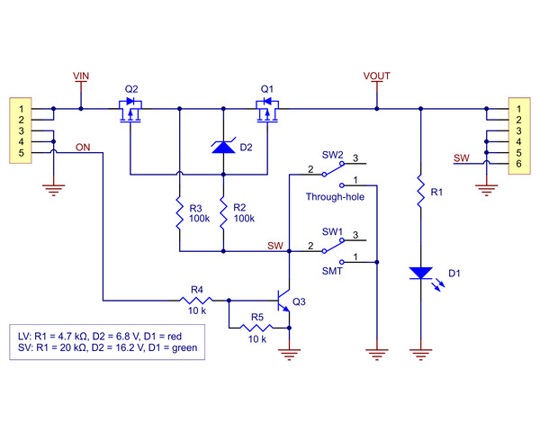 Mini MOSFET Slide Switch With Reverse Voltage Protection, LV Pololu 28