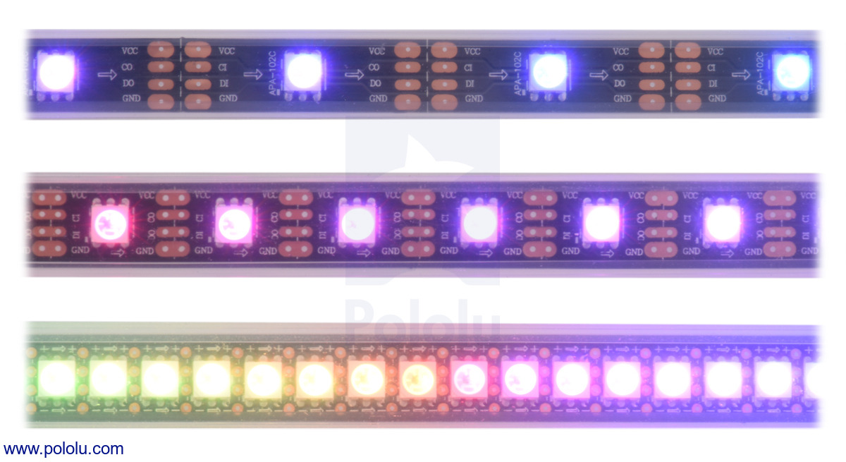 lotus sponsor beproeving Pololu - Addressable RGB 150-LED Strip, 5V, 5m (SK9822)