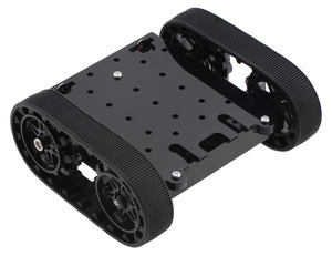 Pololu Zumo chassis kit, assembled top view (shown with motors).