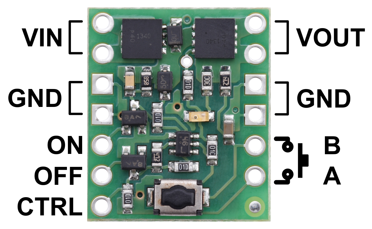 Pololu - Mini Pushbutton Switch: PCB-Mount, 2-Pin, SPST, 50mA (5-Pack)