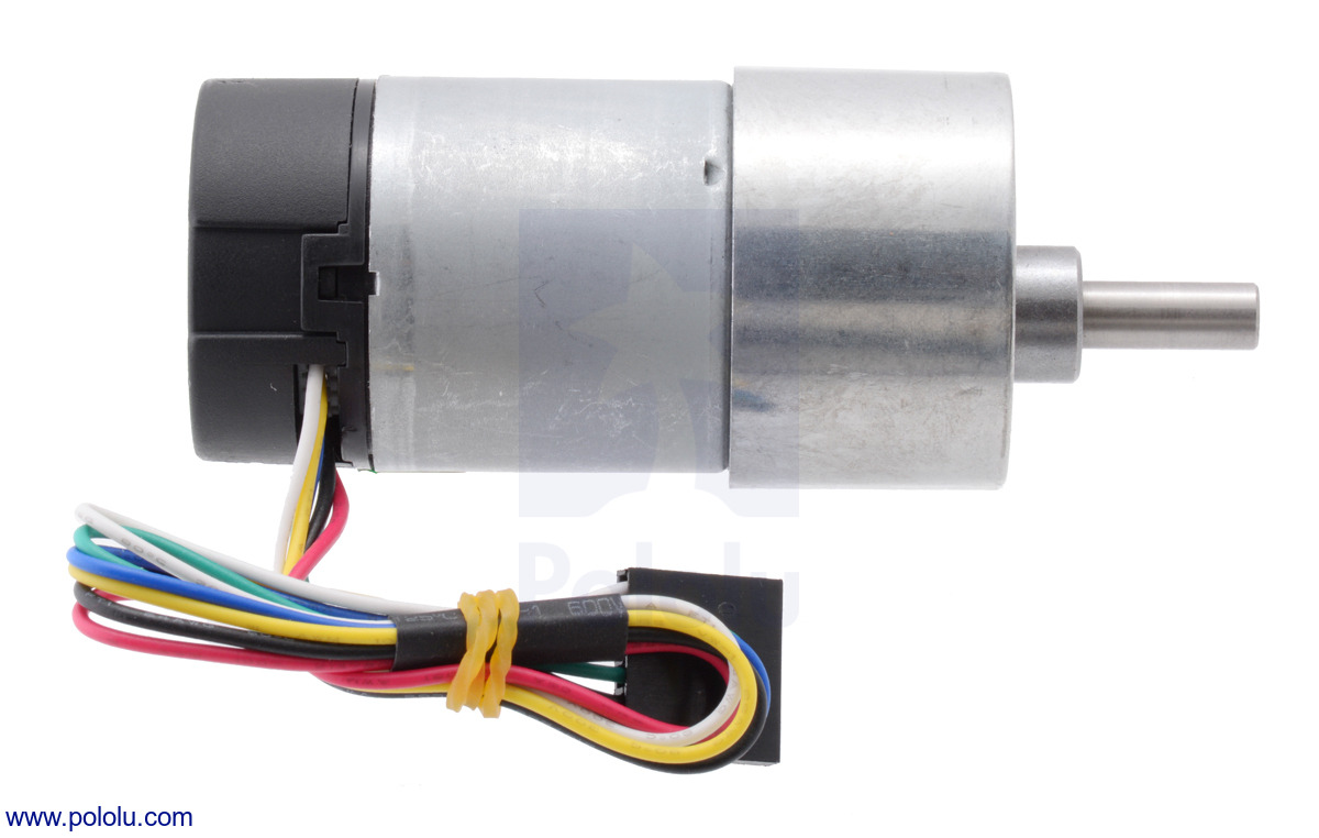 CQRobot 30:1 Metal Gearmotor 37Dx68L mm 12V with 64 CPR Encoder 366 RPM/13 kg.cm D-Shaped Gearbox Output Shaft is 16 mm Long and 6 mm in Diameter. with Mounting Bracket 180 oz.in