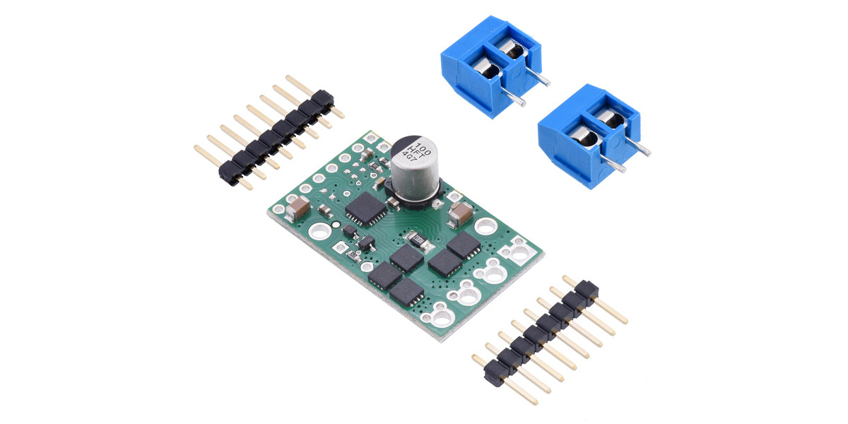 Pololu G2 HighPower Motor Driver 18v17 or 24v13 with included hardware.