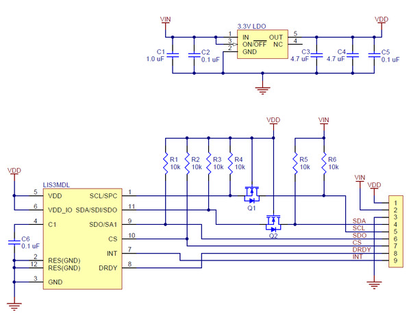 Pololu - LIS3MDL 3-Axis Magnetometer Carrier with Voltage Regulator