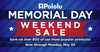 Memorial Day weekend sale