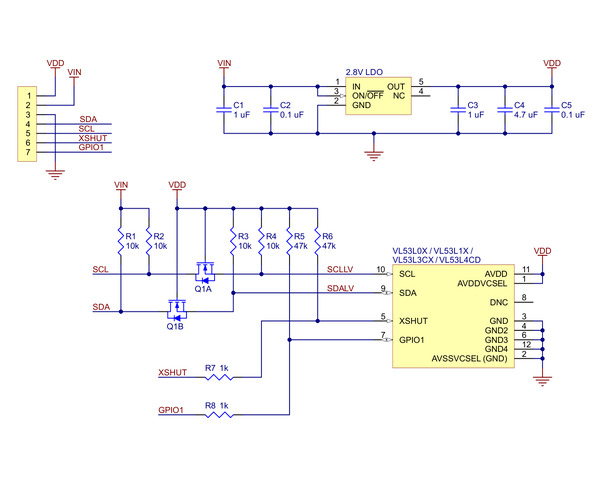 Pololu - VL53L0X Time-of-Flight Distance Sensor Carrier with Voltage ...