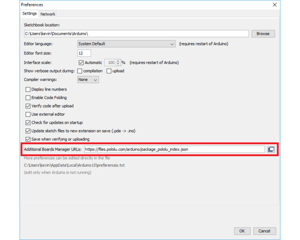 Pololu - 6.2. Programming using the Arduino IDE